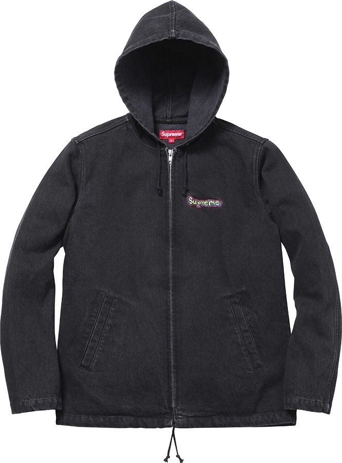 Denim Hooded Coaches Jacket view 4